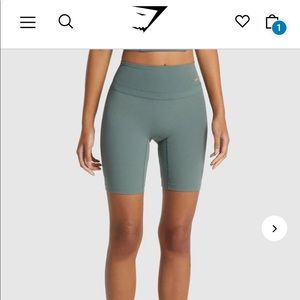 Whitney Simmons X Gymshark bike shorts in Eucalyptus